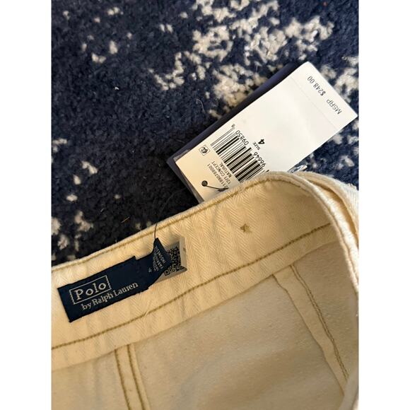 NWT Polo By Ralph Lauren Cream Carrot High Waisted Pleated Pants Sz. 4 - Picture 4 of 6